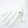 Picture of 14k White Gold & Pear Cut Ruby Ring with Diamond Halo