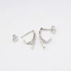 Picture of 14k White Gold & Diamond Double Hoop Huggie Earrings