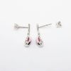 Picture of 14k White Gold & Pear Cut Ruby Teardrop Earrings with Diamond Halos
