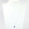 Picture of 14k White Gold Necklace with Pear Cut Tanzanite Teardrop Pendant with Diamond Halo