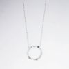 Picture of 14k White Gold Necklace with Circular Baguette Cut Diamond Pendant