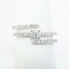 Picture of 14k White Gold & Diamond Spiral Ring with Oval Cut Diamond Center