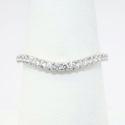 Picture of Delicate 14k White Gold & Diamond Contoured Wedding Band