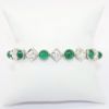 Picture of Art Deco Style Platinum, Old European & Mine Cut Diamond & Emerald Cabochon Bracelet