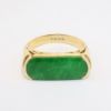 Picture of 14k Yellow Gold & Rounded Nephrite Jade Bar Ring