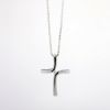 Picture of 14k White Gold Necklace with Diamond Solitaire Cross Pendant
