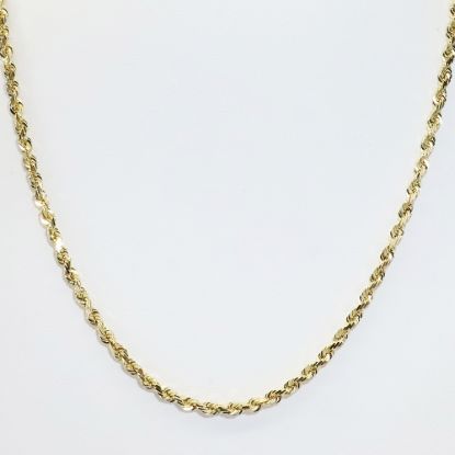 Picture of 14k Yellow Gold Diamond Cut Rope Chain Necklace