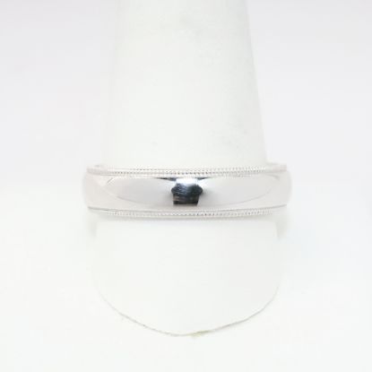 Picture of 18k White Gold Men's Wedding Band with Milgrain Detailing