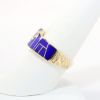 Picture of Southwest Inspired 14k Yellow Gold & Inlaid Lapis Ring with Diamond Accents
