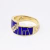 Picture of Southwest Inspired 14k Yellow Gold & Inlaid Lapis Ring with Diamond Accents