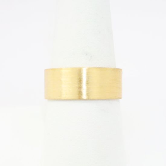 Picture of 14k Yellow Gold Brushed Finished Wedding Band with Latin Inscription Inside