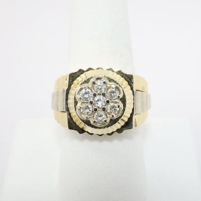 Picture of 14k Two-Tone Gold & Diamond Men's Wrist Watch Inspired Ring