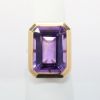 Picture of 18k Rose Gold & Bezel Set, Emerald Cut Amethyst Ring