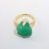 Picture of 18k Yellow Gold & Rough Emerald Ring with Diamond Accents