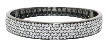 Picture of 14k Black Gold & Pavé Set Diamond Bangle Bracelet