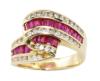 Picture of 14K Yellow Gold Channel Set Ruby & Diamond Statement Ring