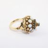 Picture of Vintage Yellow Gold, Blue Sapphire & Opal Thai Princess/Harem Ring