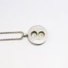 Picture of Antique Art Deco Platinum, Jet & Double Old Mine Cut Diamond Pendant with White Gold Chain