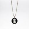 Picture of Antique Art Deco Platinum, Jet & Double Old Mine Cut Diamond Pendant with White Gold Chain