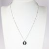 Picture of Antique Art Deco Platinum, Jet & Double Old Mine Cut Diamond Pendant with White Gold Chain