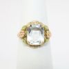 Picture of Antique 10k Yellow & Rose Gold Ring with Faceted Rock Crystal Center