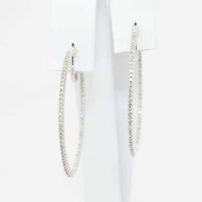 Picture of Diamond hoop earrings, 14k white gold