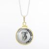 Picture of Platinum 1/4oz Koala Coin Necklace with 14k yellow Gold bezel