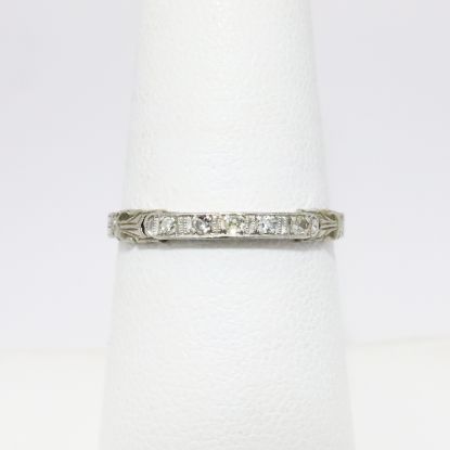 Picture of Antique Early Art Deco 18k White Gold & Diamond Wedding Band