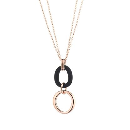 Picture of 24" Rose Gold Vermeil Sterling Silver & Rubber Necklace 