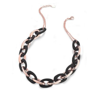 Picture of 21" Rubber Rose Gold Vermeil Sterling Silver Necklace 