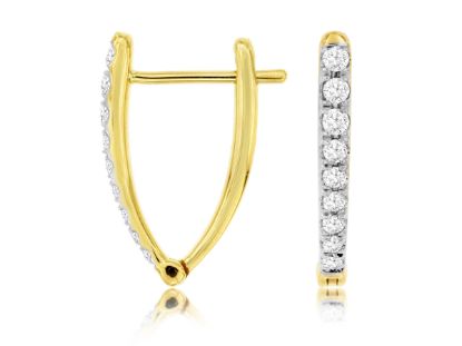 Picture of Fancy 14k Gold Diamond Earrings