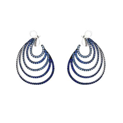 Picture of 18k White Gold Ombre Sapphire Earrings
