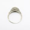 Picture of Antique Art Deco 18k White Gold Filigree & Diamond Engagement Ring with Synthetic Sapphire Accents