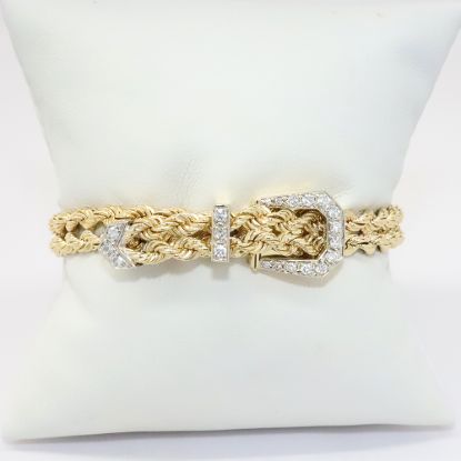 Picture of 14k Yellow Gold & Diamond Buckle Bracelet 