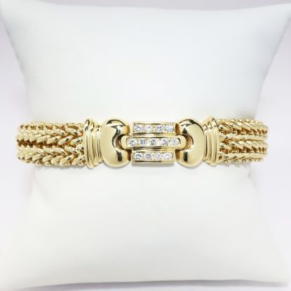 Picture of 14k Yellow Gold & Diamond Wheat Link Bracelet