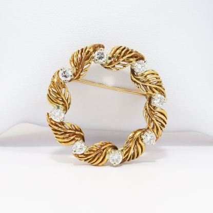 Picture of 18k Yellow Gold Diamond Brooch