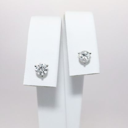 Picture of Platinum Solitaire Stud Earrings 