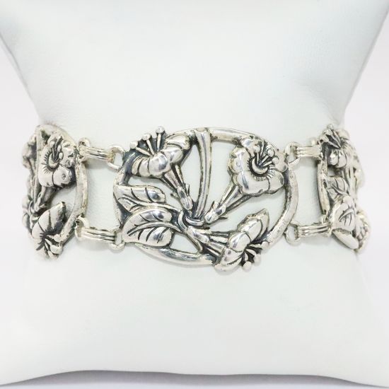 Picture of Vintage Mid Century Danecraft Sterling Silver Honeysuckle Vine Bracelet