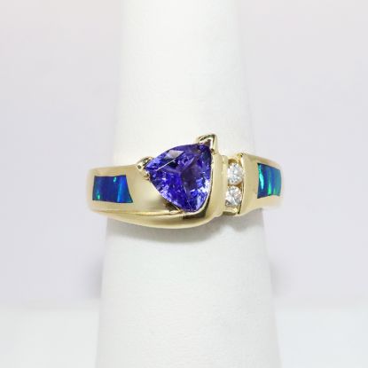 Picture of 14k Yellow Gold & Diamond, Tanzanite, Opal Ring 