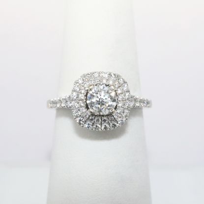 Picture of 14k White Gold & Diamond Ring with Diamond Halo