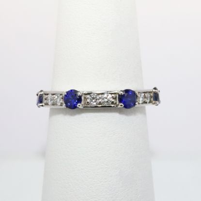 Picture of 14k White Gold Sapphire & Diamond Band 
