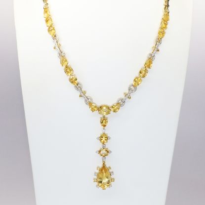Picture of 18k Yellow Gold Citrine & Diamond Necklace
