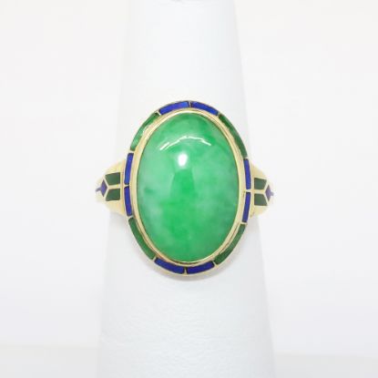 Picture of 18k Yellow Gold Tiffany & Co.  Cabochon Jade Ring 