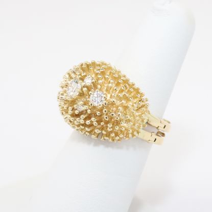 Picture of 14k Adjustable Shank Yellow Gold Diamond Cocktail Ring