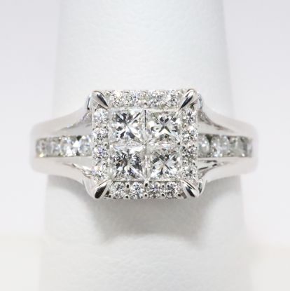 Picture of 14k White Gold Pie Cut Diamond Ring 