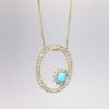 Picture of Blissful Turquoise & Diamond Necklace set in 18k Yellow Gold