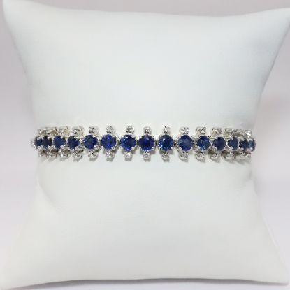Picture of 14k White Gold Sapphire Diamond Bracelet 