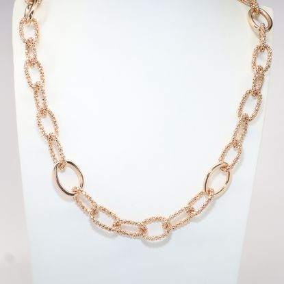 Picture of 32" Open Link Rose Gold Vermeil Sterling Silver Necklace 