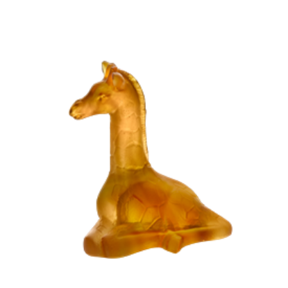 Picture of Daum Mini Giraffe in Amber Figurine