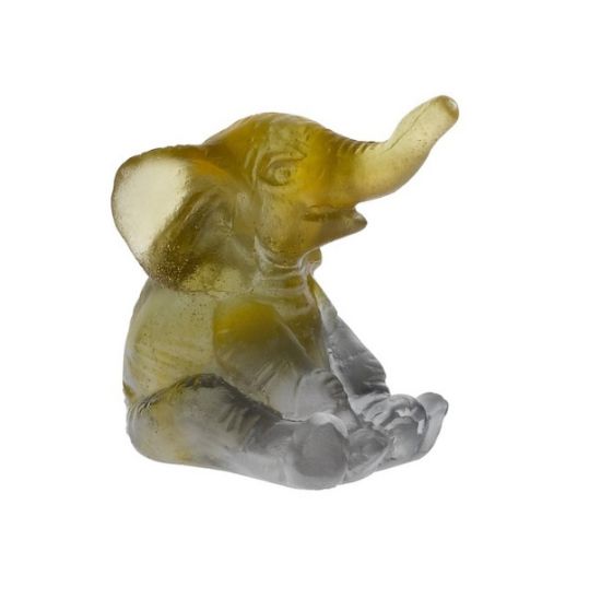 Picture of Daum Mini Elephant in Amber & Grey Figurine